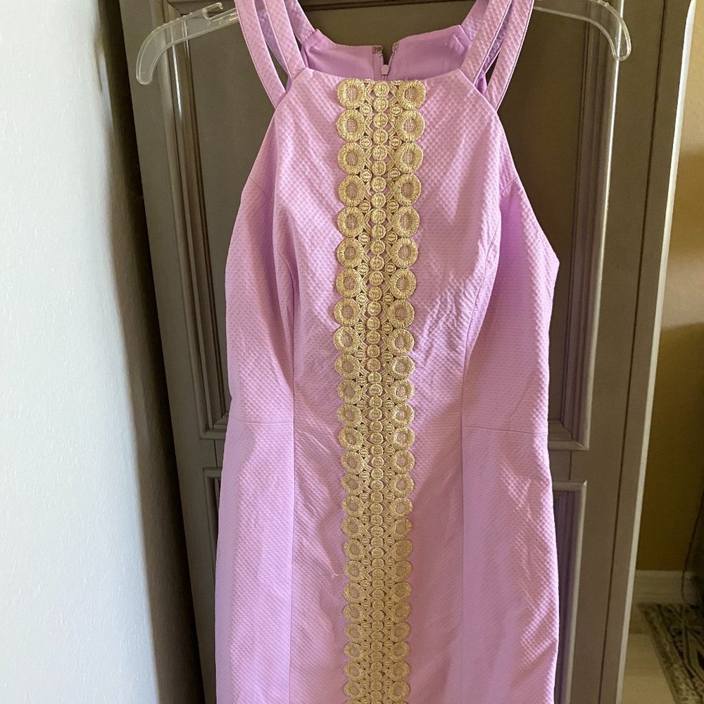 Lavender with Gold Detail Strappy Dress